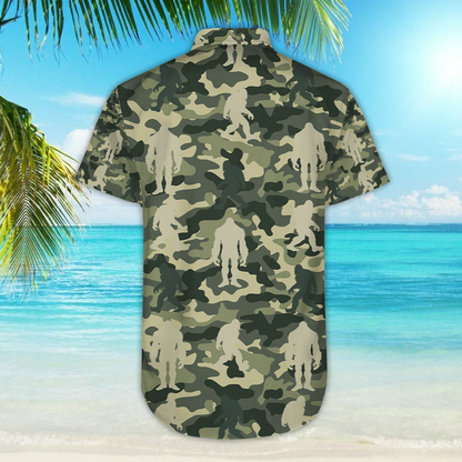 Darktreedesigns Amazing Bigfoot Camo Tropical Hawaiian Aloha Shirts