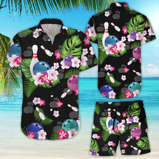 Darktreedesigns Bowling Hawaiian Shirt - Colorful Bowling With Tropical Seamless Pattern Hawaii Shirt - Gift For Bowling Lovers