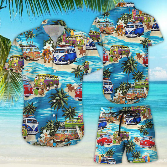 Darktreedesigns Beach Hawaii Dachshund Dog Hawaiian Shirt
