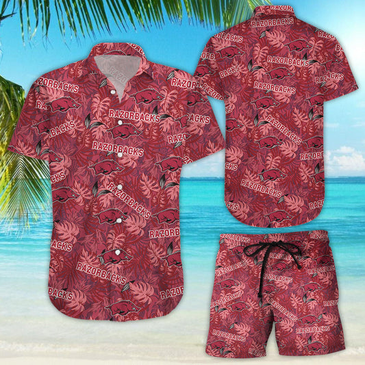 Darktreedesigns Arkansas Razorbacks Hawaiian Aloha Shirt Hawaiian Shorts Beach Short Shirt