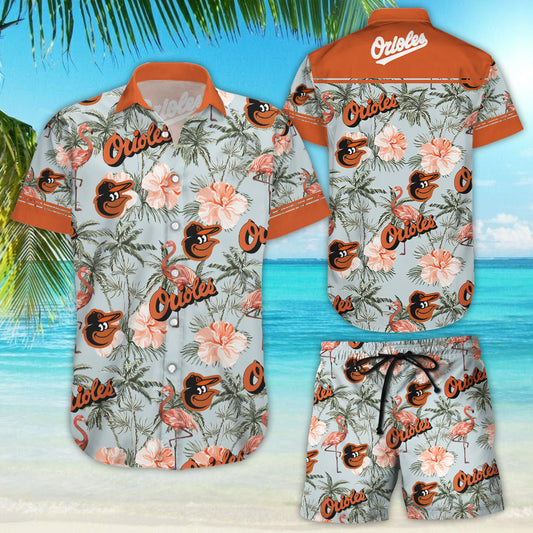 Darktreedesigns Baltimore Orioles Tropical Vector Seamless Pattern Hawaiian Shirt