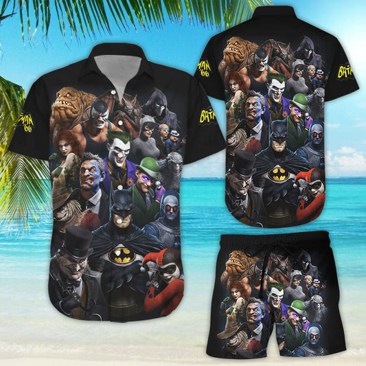 Darktreedesigns Batman with Villains Hawaiian Shirt