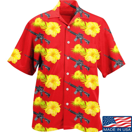 Darktreedesigns Aloha Yellow Flower Ar-15 Hawaiian Shirt