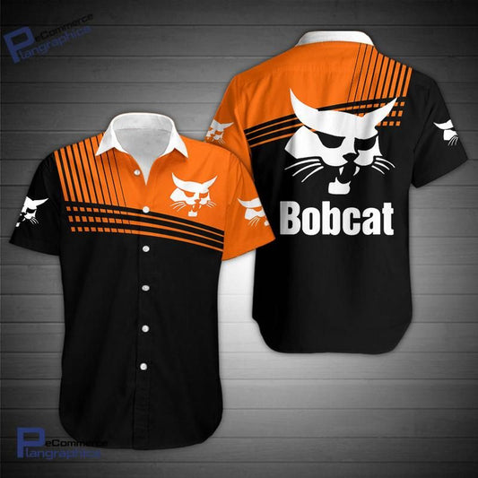Darktreedesigns Bobcat Aloha Shirt Button Up T Shirt Hawaiian Aloha Shirt Hawaiian Shorts Beach Short Shirt