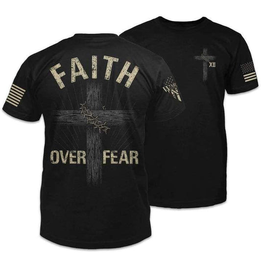 Darktreedesigns Cross Jesus T Shirt Faith Over Fear American Warrior LT13