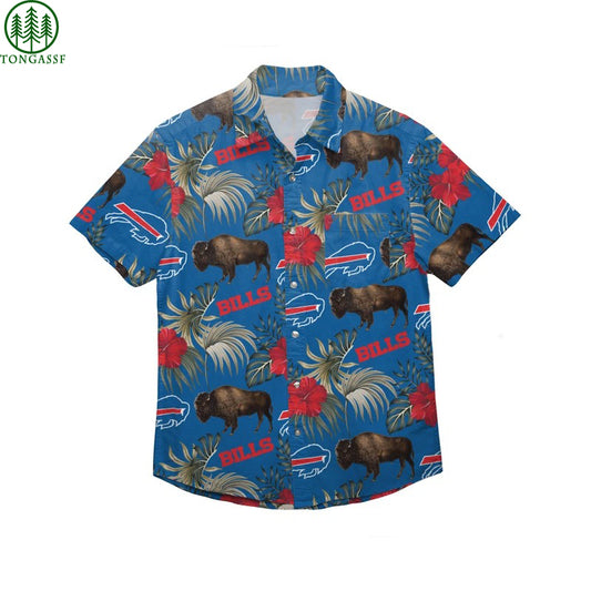 Darktreedesigns Buffalo Bills NFL Wildlife Button Up Hawaiian Shirt
