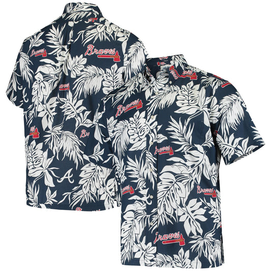 Darktreedesigns Atlanta Braves Reyn Spooner Aloha Button-Down Shirt - Navy