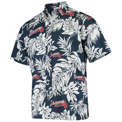 Darktreedesigns Atlanta Braves Reyn Spooner Aloha Button-Down Shirt - Navy